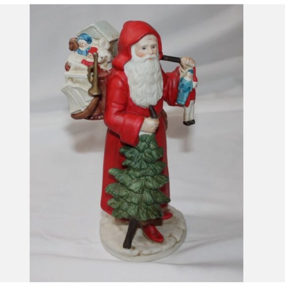 St. Nicholas 1989 Porcelain Bisque Figurine Enesco Santa Claus Christmas decor - Picture 1 of 4